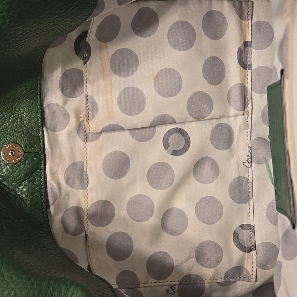 Coach Vintage "Julia" Green Pebble Leather Hobo Bag RARE - Picture 9 of 10